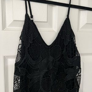 Express black lace mini dress with lining